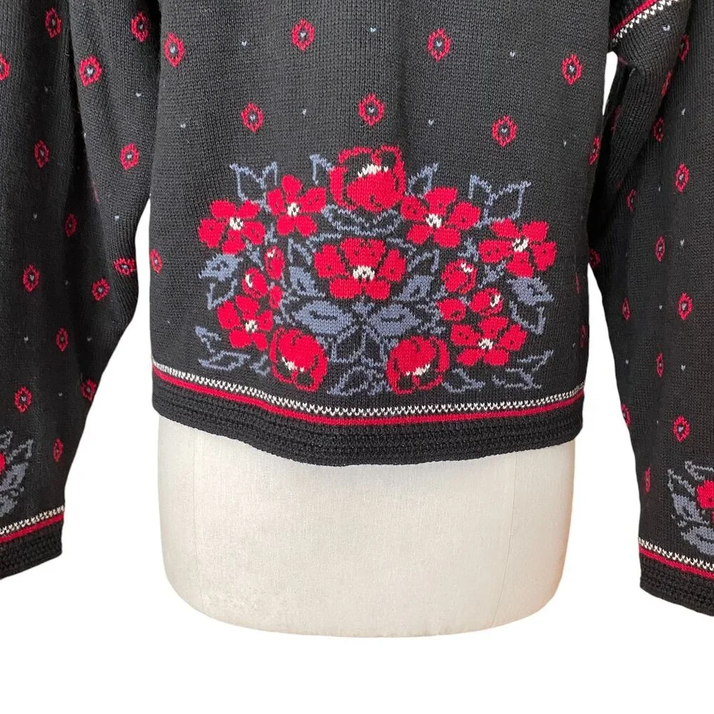 Dale of Norway Casual Collection 100% Pure Wool Cardigan Floral Cottagecore-M_13